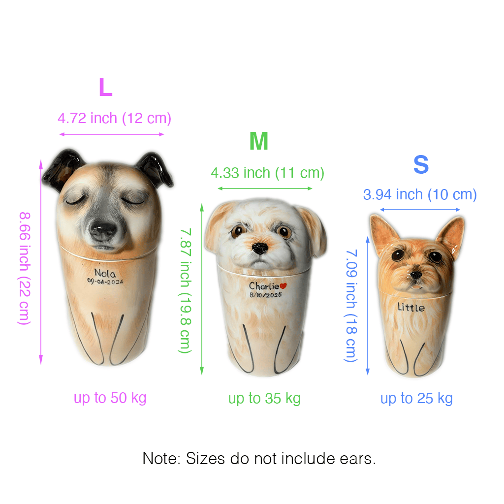 Benutzerdefinierte Haustierurne für Hundeasche – Personalisierte Keramik-Gedenkurne mit graviertem Namen und Foto, handgemachte Tierurnen für kleine, mittlere und große Hunde