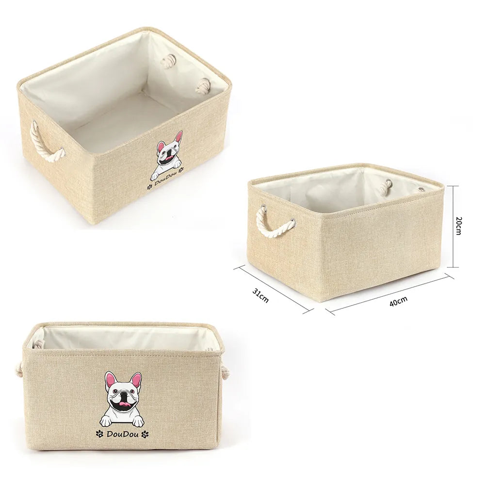 Personalisierter Hundespielzeugkorb Kostenloser Druck Hund Katze Bild Name Haustier Aufbewahrungsbox