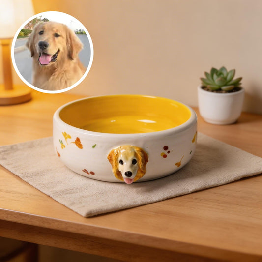 Personalisierter Futternapf mit 3D-Tierkopf – Futternapf für Hunde und Katzen