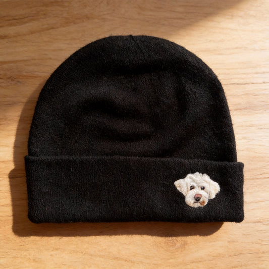 🧵 Beanie mit Haustierporträt nach Maß – Handgefilzter Nadel-Art-Hut