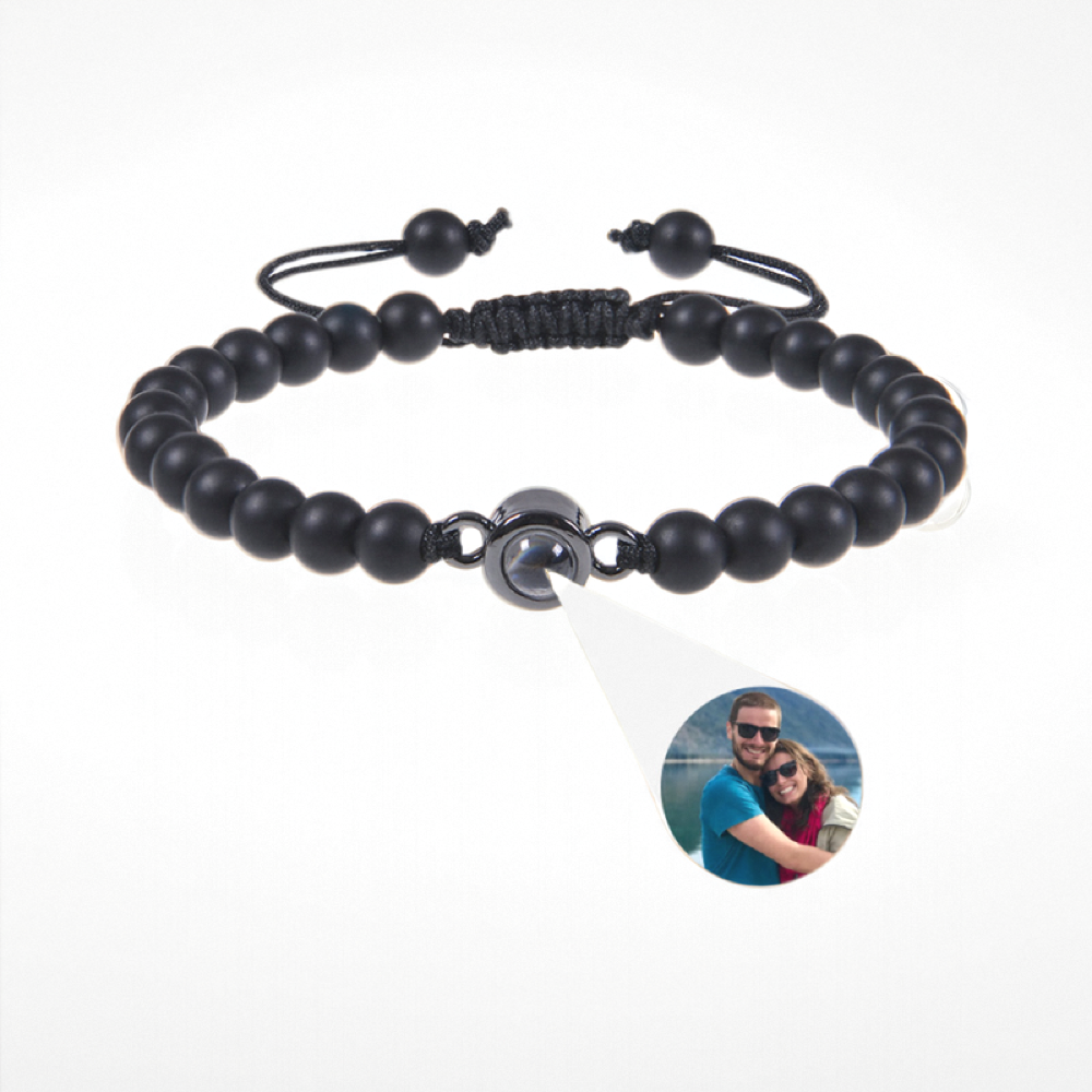 Personalisiertes Kreis-Foto-Perlenarmband