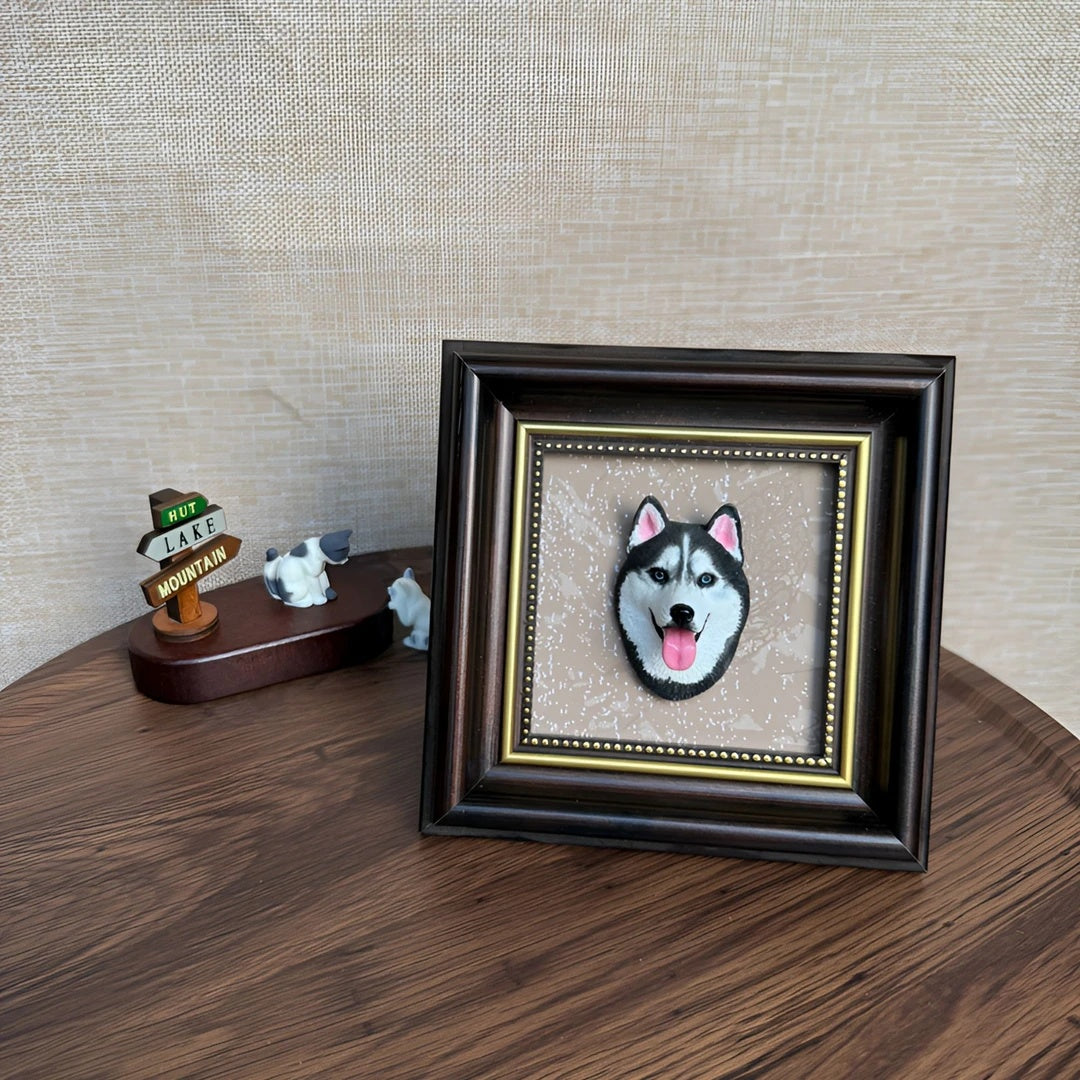 Personalisierte Gips-Haustierskulptur mit Magnet – individuelles Andenken an Katze oder Hund für Auto, Kühlschrank, Rahmen