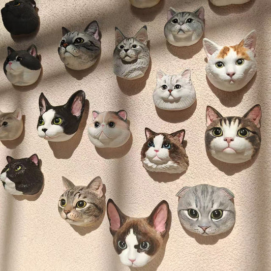 Personalisierte Gips-Haustierskulptur mit Magnet – individuelles Andenken an Katze oder Hund für Auto, Kühlschrank, Rahmen