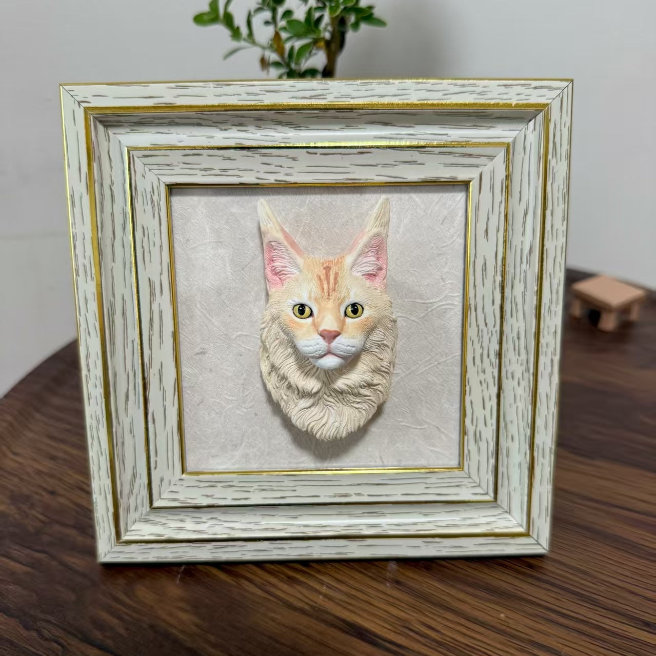 Personalisierte Gips-Haustierskulptur mit Magnet – individuelles Andenken an Katze oder Hund für Auto, Kühlschrank, Rahmen