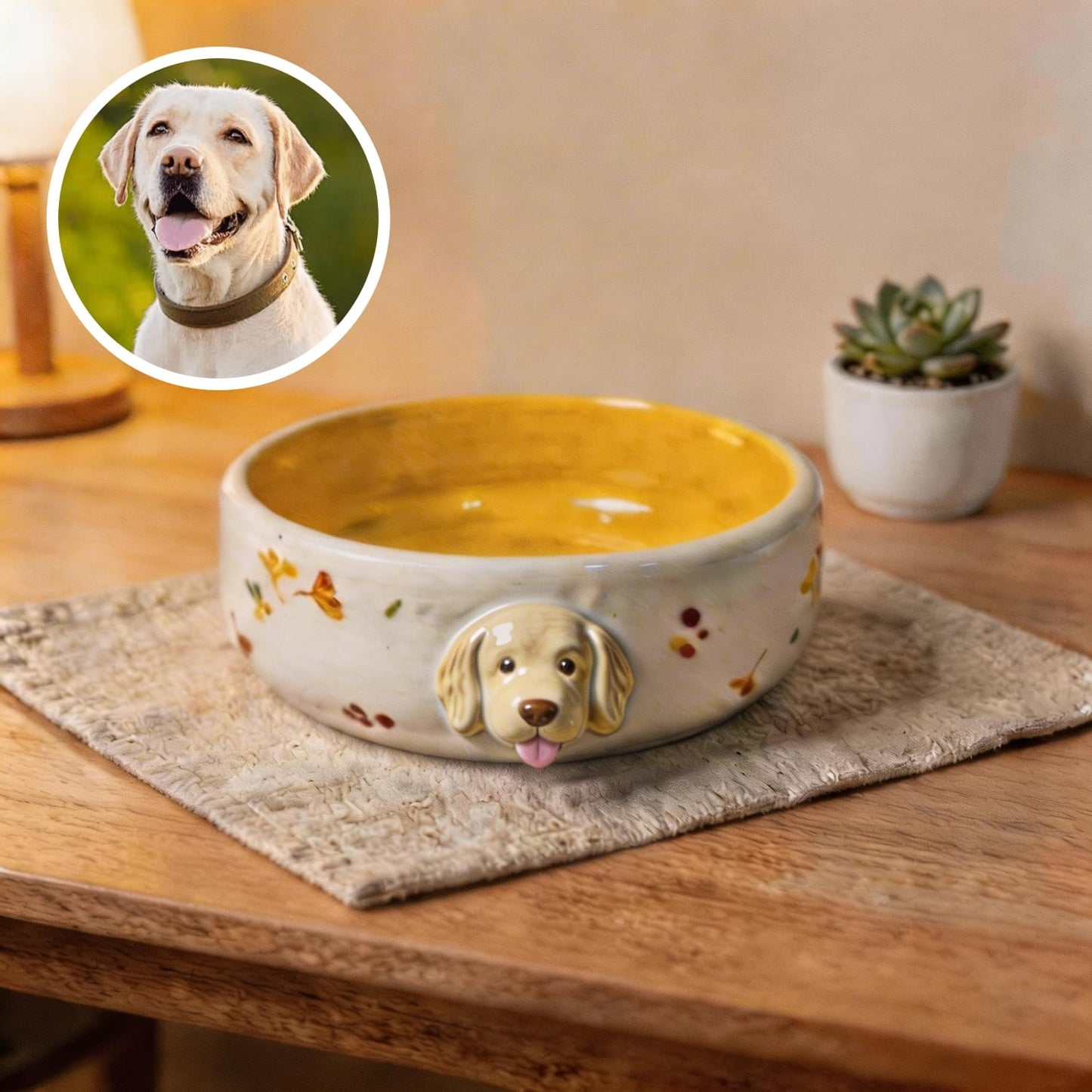 Personalisierter Futternapf mit 3D-Tierkopf – Futternapf für Hunde und Katzen