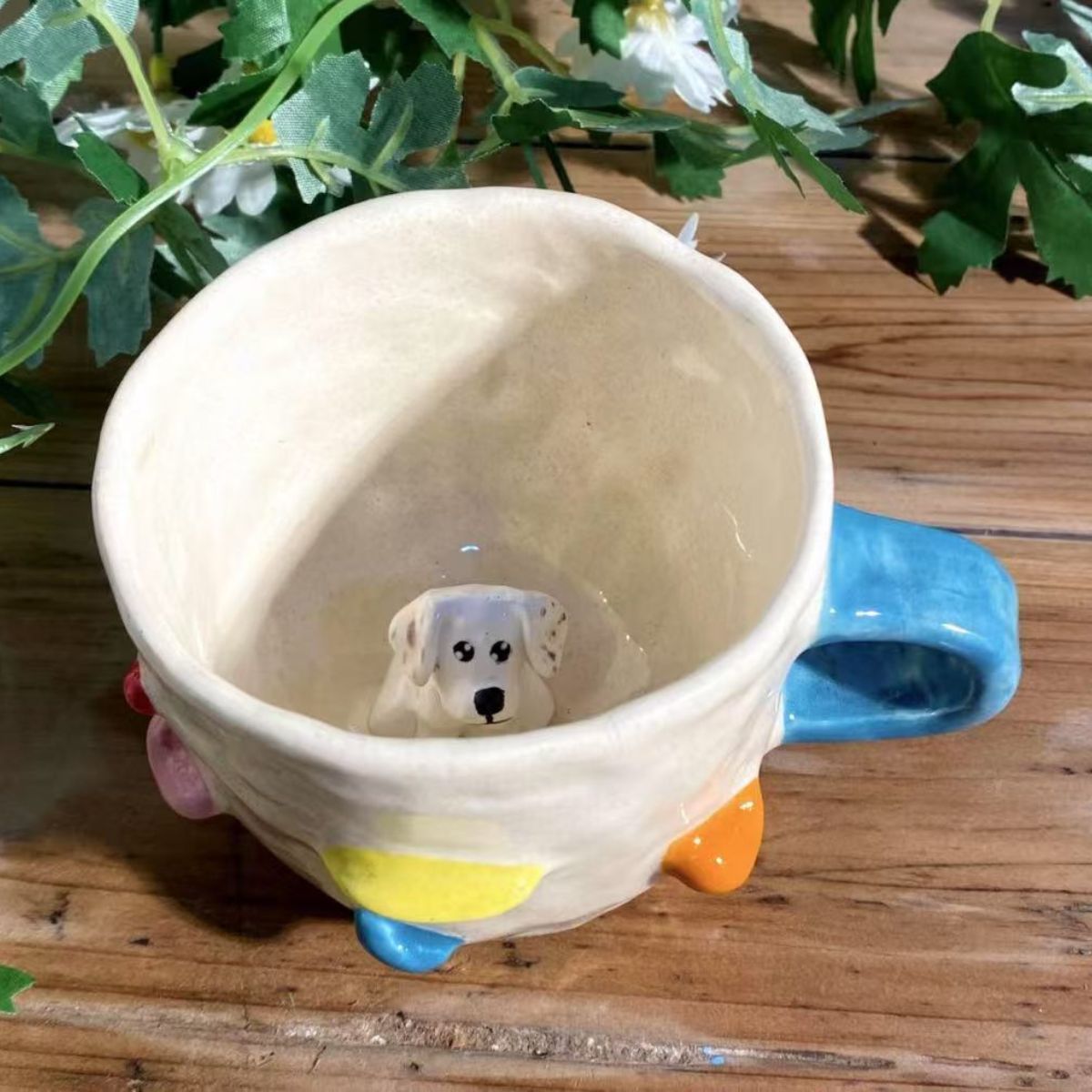 🐾 Individuelle 3D-Haustier-Klettertasse – Handgefertigte Keramik-Hundfigur-Tasse (350ml)