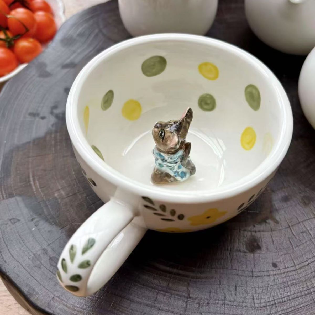 🐾 Individuelle 3D-Haustier-Klettertasse – Handgefertigte Keramik-Hundfigur-Tasse (350ml)