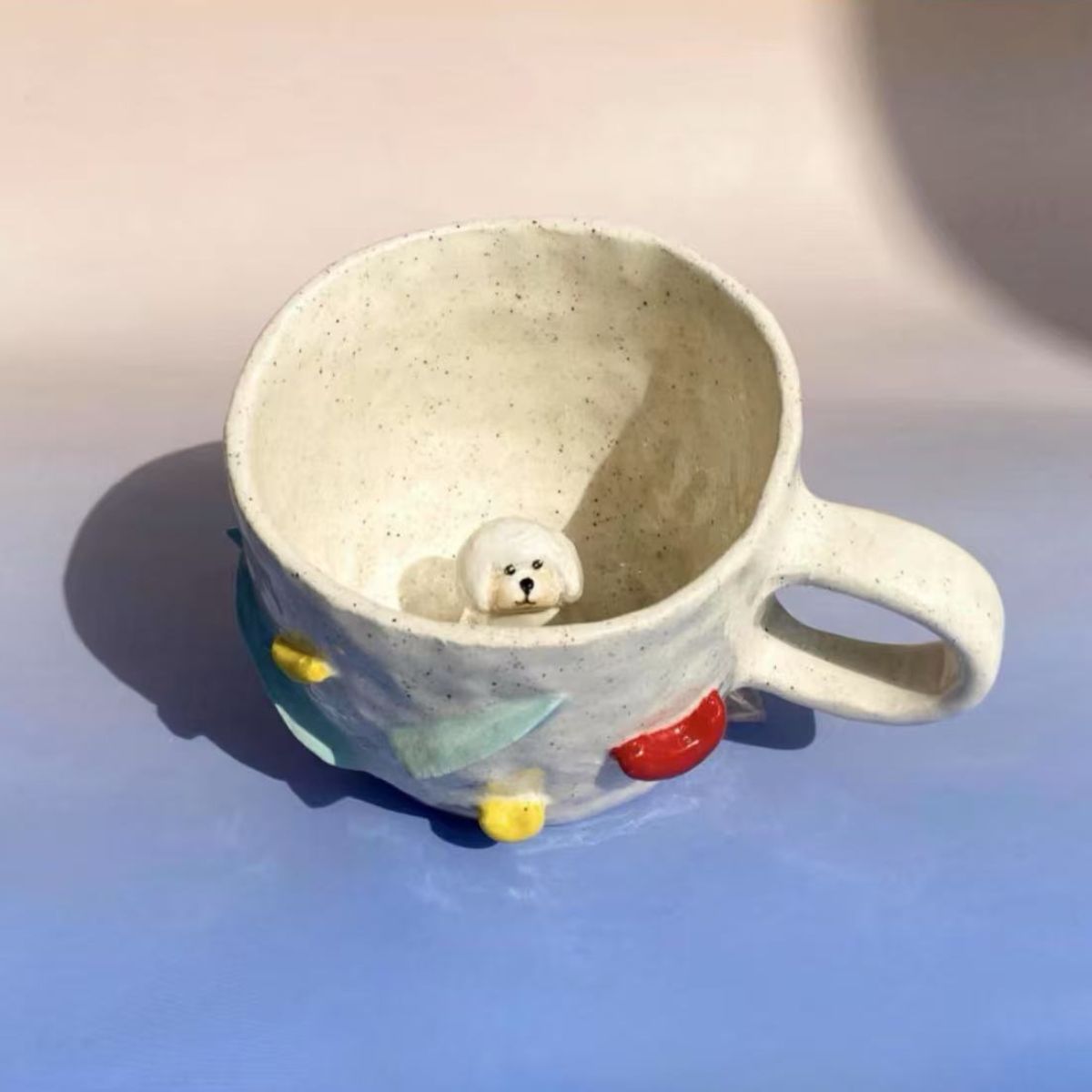 🐾 Individuelle 3D-Haustier-Klettertasse – Handgefertigte Keramik-Hundfigur-Tasse (350ml)