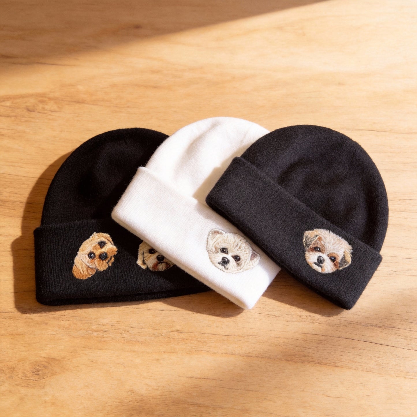 🧵 Beanie mit Haustierporträt nach Maß – Handgefilzter Nadel-Art-Hut
