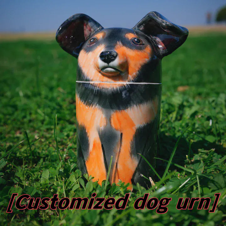 Benutzerdefinierte Haustierurne für Hundeasche – Personalisierte Keramik-Gedenkurne mit graviertem Namen und Foto, handgemachte Tierurnen für kleine, mittlere und große Hunde