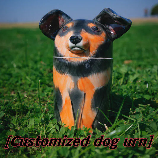 Benutzerdefinierte Haustierurne für Hundeasche – Personalisierte Keramik-Gedenkurne mit graviertem Namen und Foto, handgemachte Tierurnen für kleine, mittlere und große Hunde