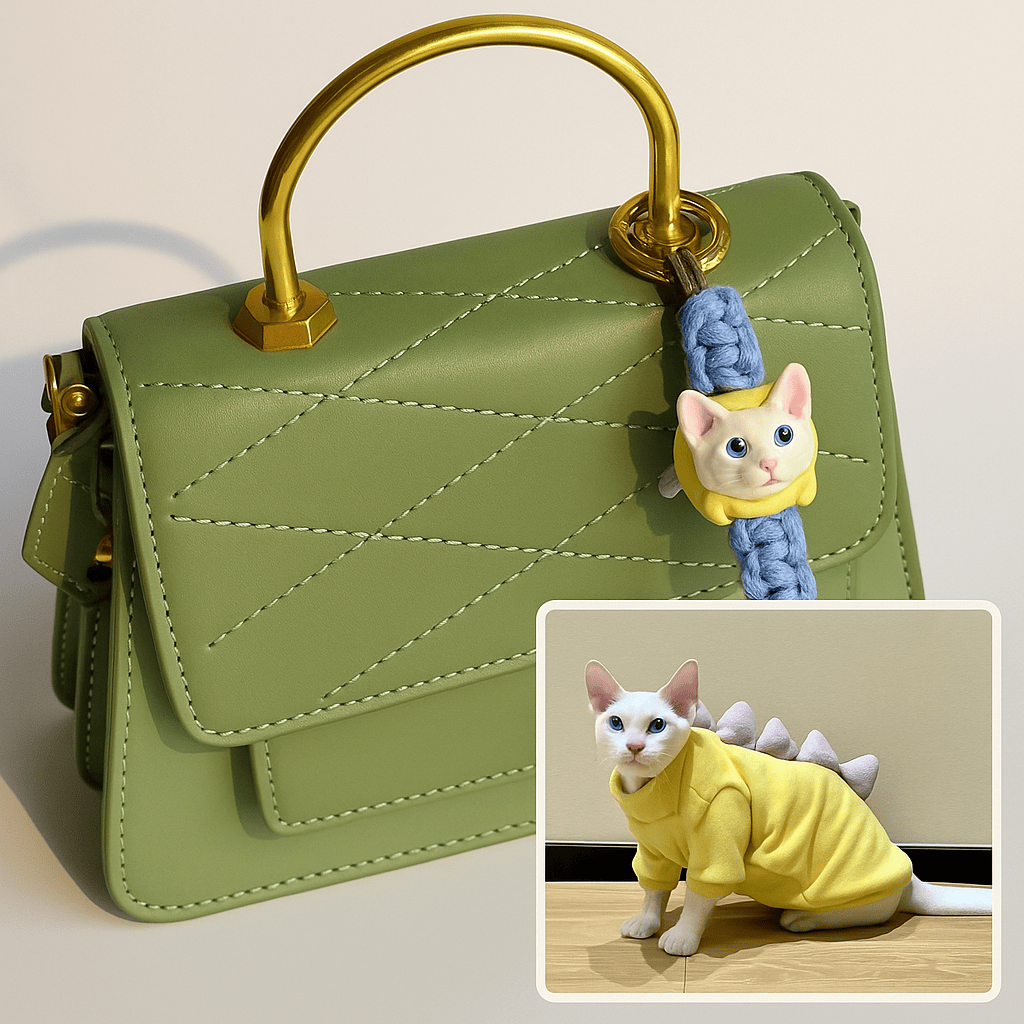Personalisierbarer Schlüsselanhänger aus Ton für Haustiere | Taschenanhänger | Personalisiertes Geschenk