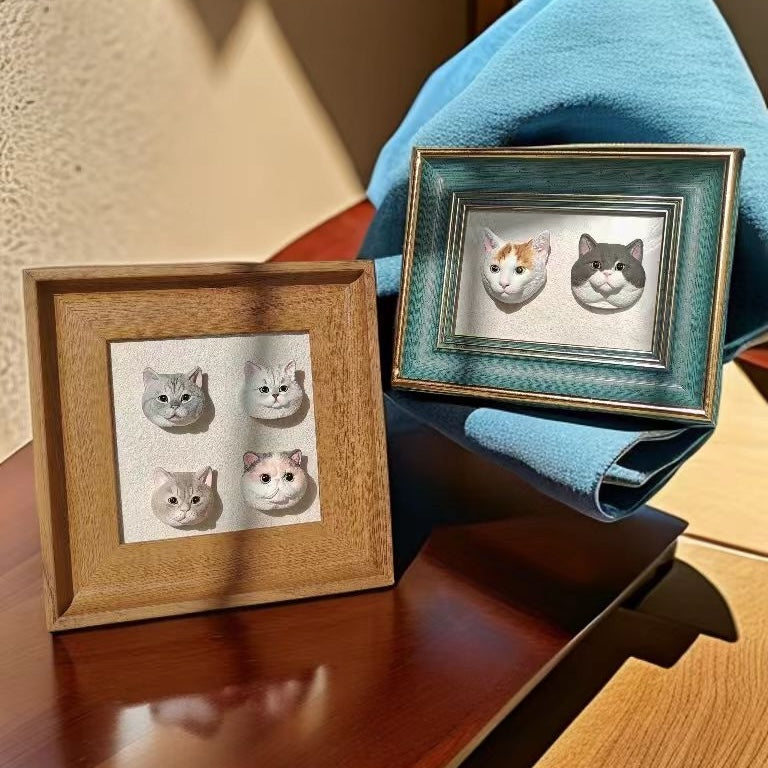 Personalisierte Gips-Haustierskulptur mit Magnet – individuelles Andenken an Katze oder Hund für Auto, Kühlschrank, Rahmen