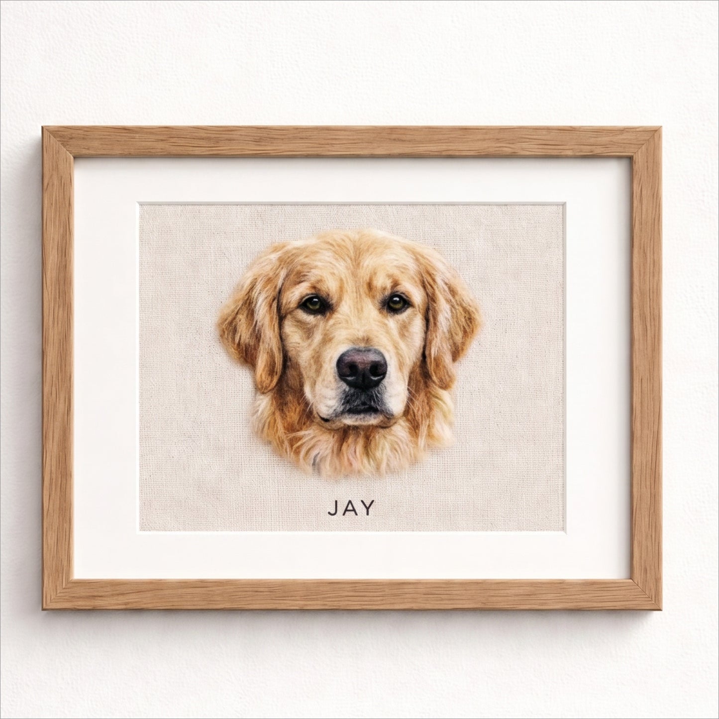 Personalisiertes Haustierportrait aus Filz: Gestickte Wollkunst, Tier-Gedenkportrait