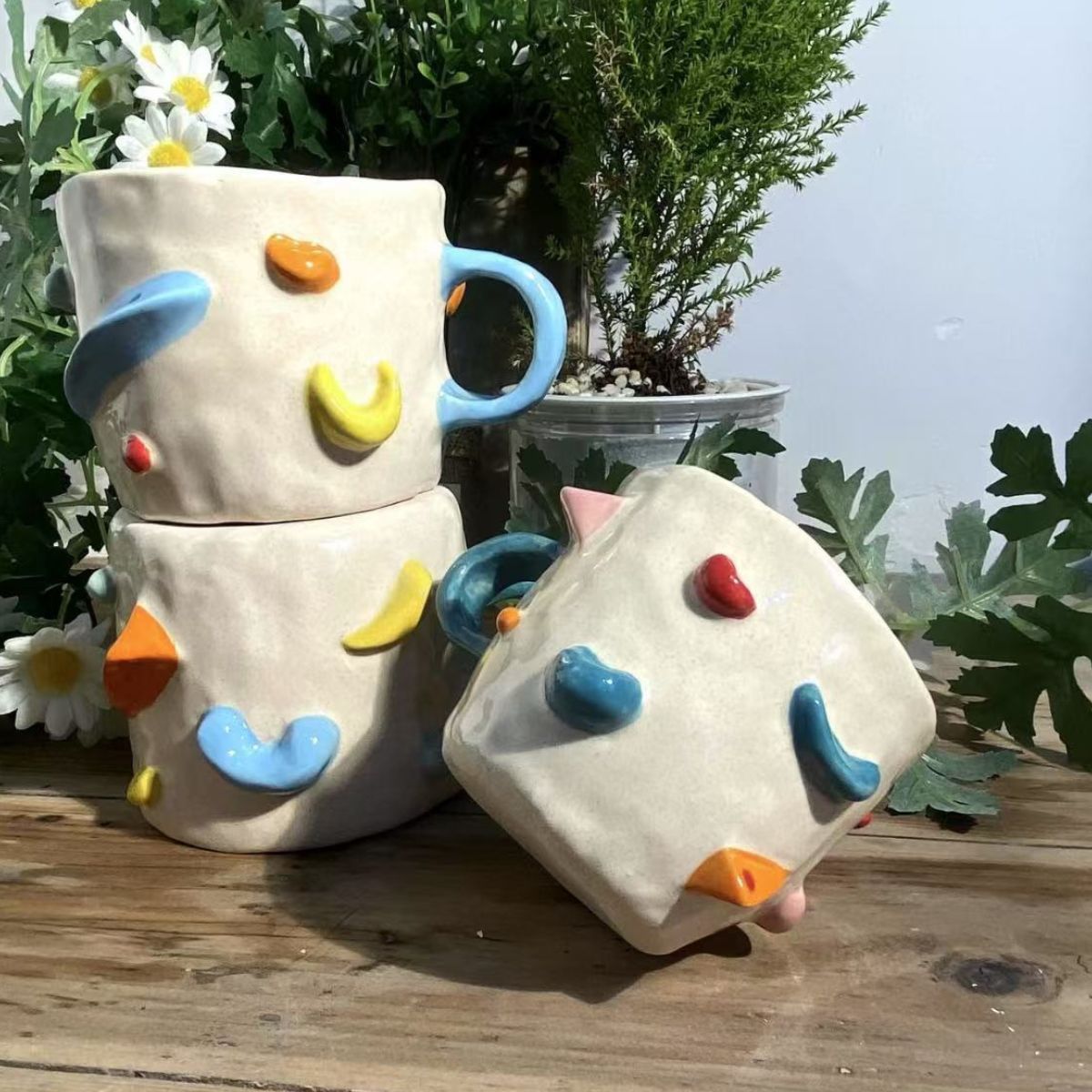 🐾 Individuelle 3D-Haustier-Klettertasse – Handgefertigte Keramik-Hundfigur-Tasse (350ml)