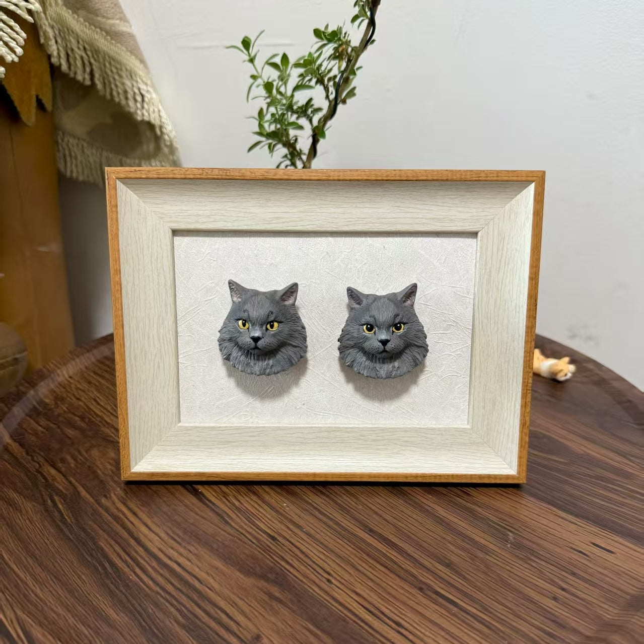 Personalisierte Gips-Haustierskulptur mit Magnet – individuelles Andenken an Katze oder Hund für Auto, Kühlschrank, Rahmen