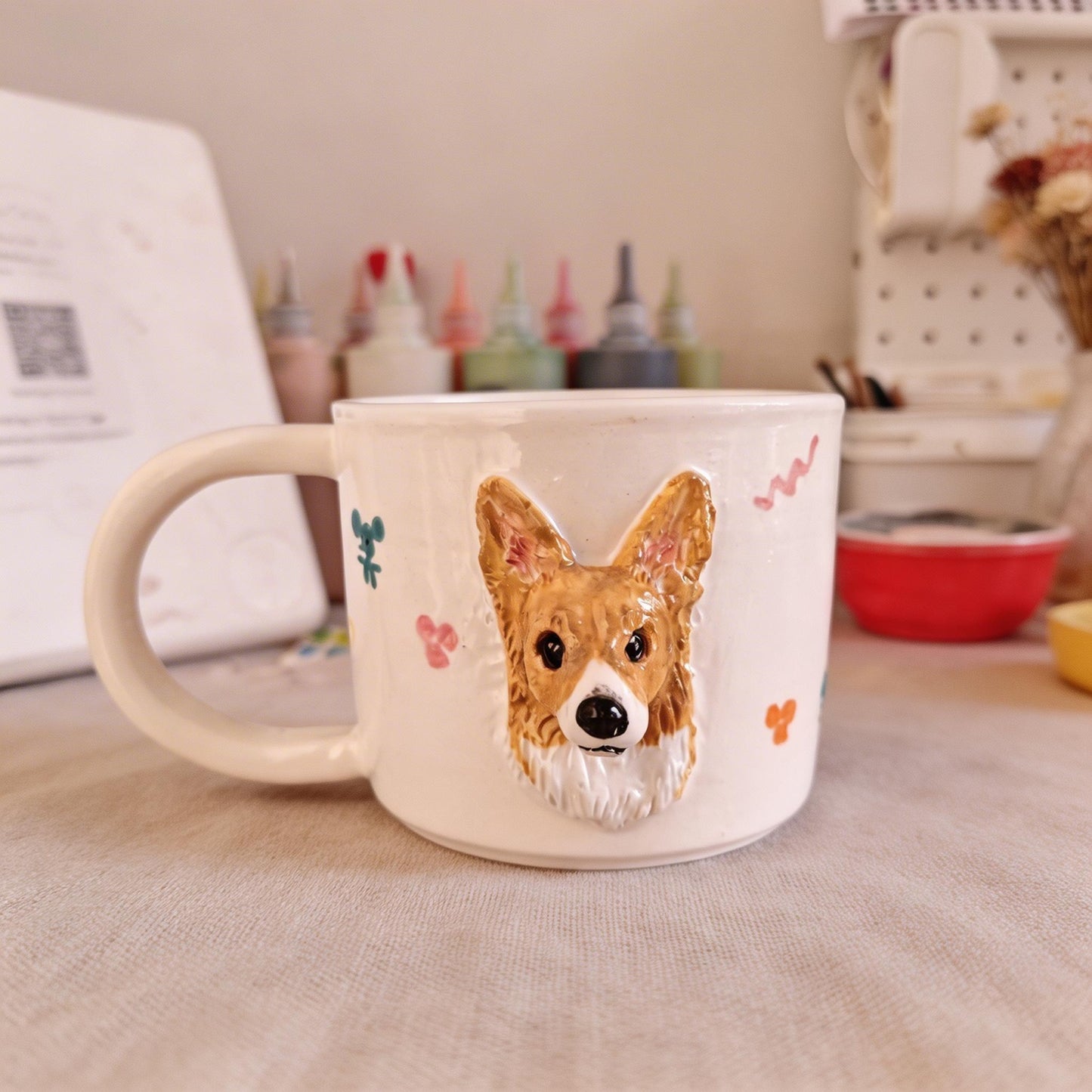 Tasse mit 3D-Haustierkopf – Personalisierte Keramiktasse mit Hunde- und Katzenmotiv