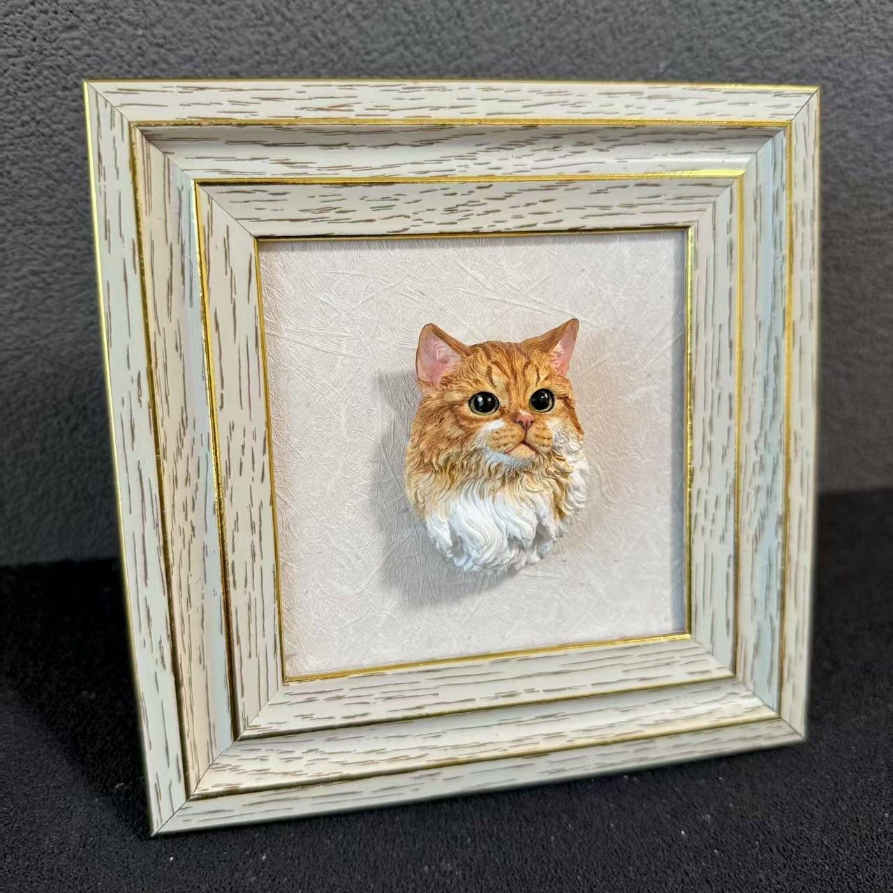 Personalisierte Gips-Haustierskulptur mit Magnet – individuelles Andenken an Katze oder Hund für Auto, Kühlschrank, Rahmen