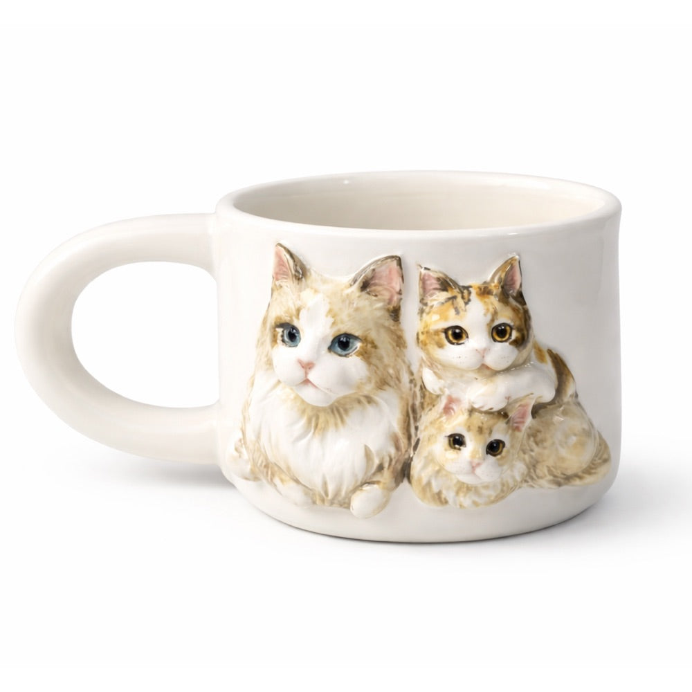 Tasse mit 3D-Haustierkopf – Personalisierte Keramiktasse mit Hunde- und Katzenmotiv