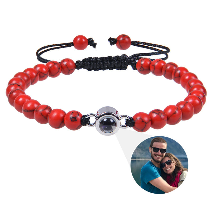 Personalisiertes Kreis-Foto-Perlenarmband