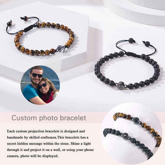 Personalisiertes Kreis-Foto-Perlenarmband