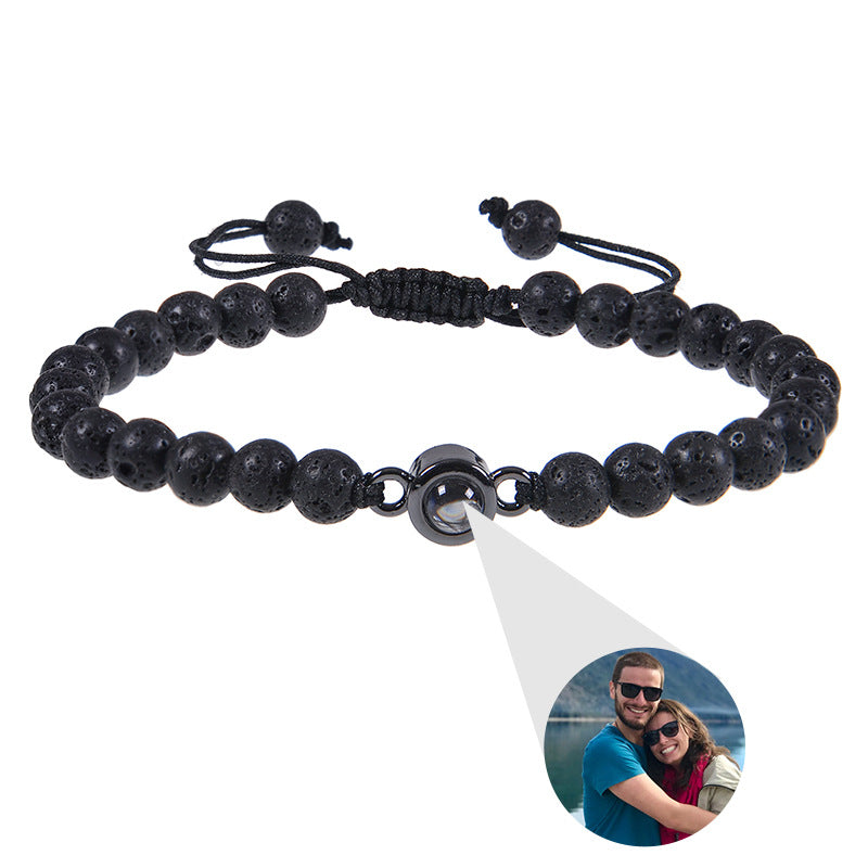 Personalisiertes Kreis-Foto-Perlenarmband