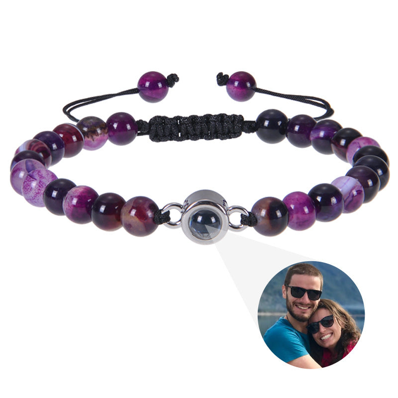 Personalisiertes Kreis-Foto-Perlenarmband