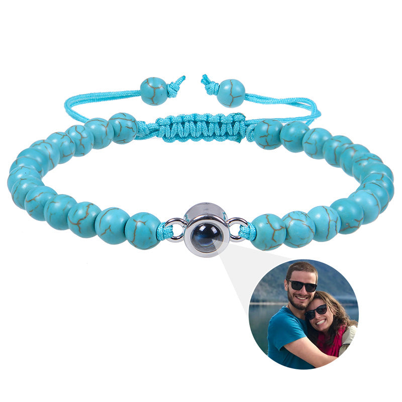 Personalisiertes Kreis-Foto-Perlenarmband