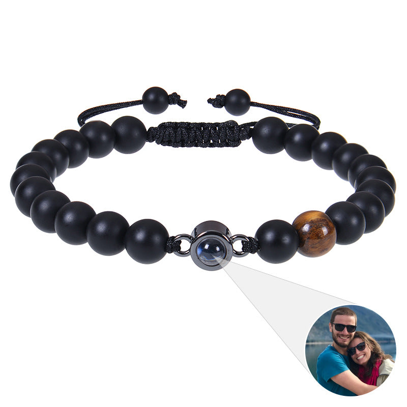 Personalisiertes Kreis-Foto-Perlenarmband