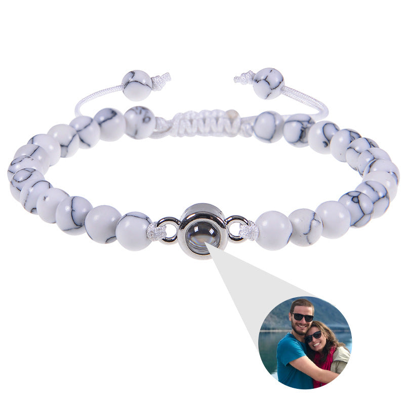 Personalisiertes Kreis-Foto-Perlenarmband