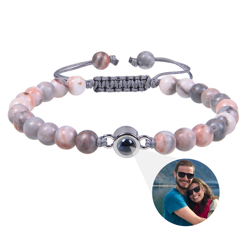 Personalisiertes Kreis-Foto-Perlenarmband