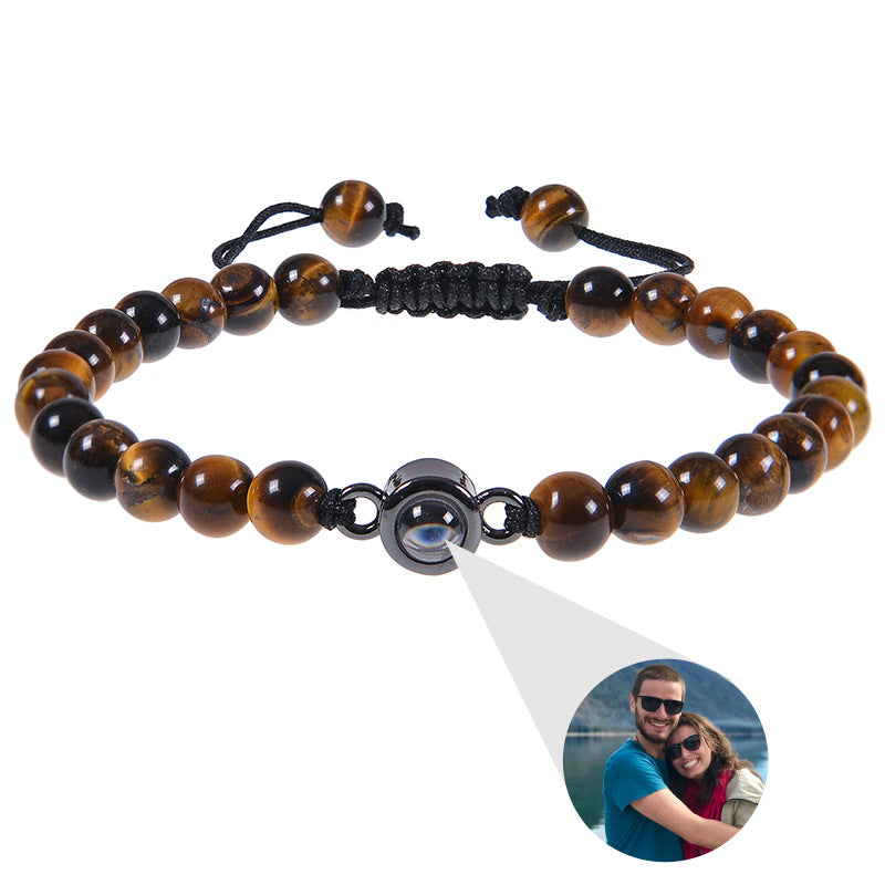 Personalisiertes Kreis-Foto-Perlenarmband