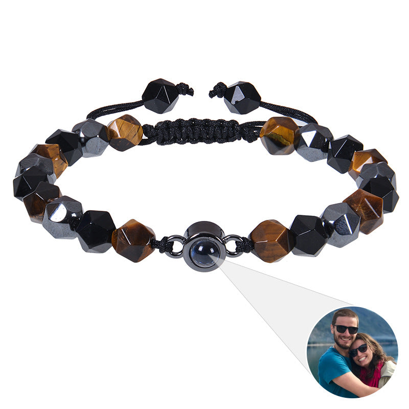 Personalisiertes Kreis-Foto-Perlenarmband
