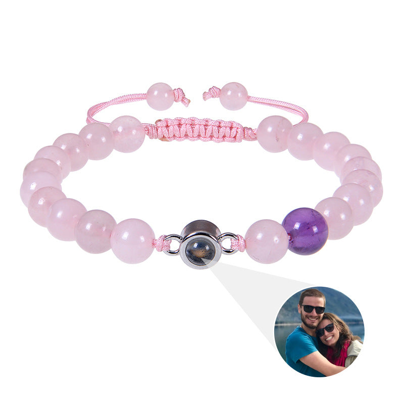 Personalisiertes Kreis-Foto-Perlenarmband