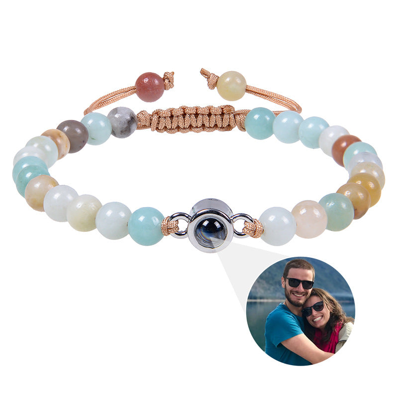 Personalisiertes Kreis-Foto-Perlenarmband