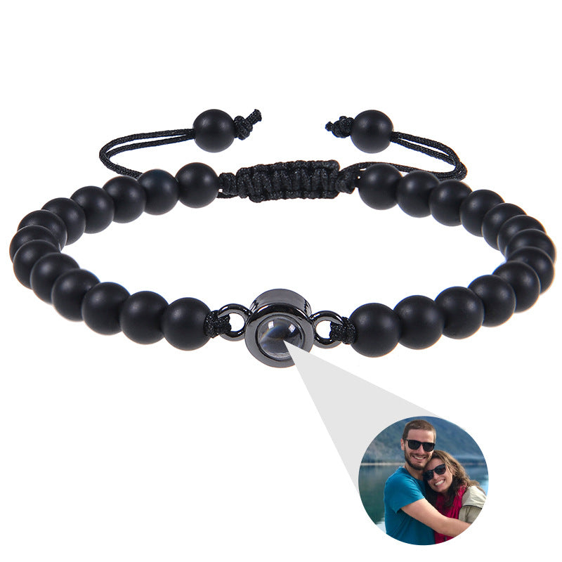 Personalisiertes Kreis-Foto-Perlenarmband